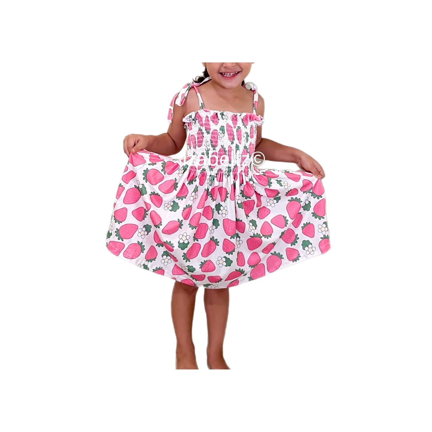 Little Girls Strawberries Dress