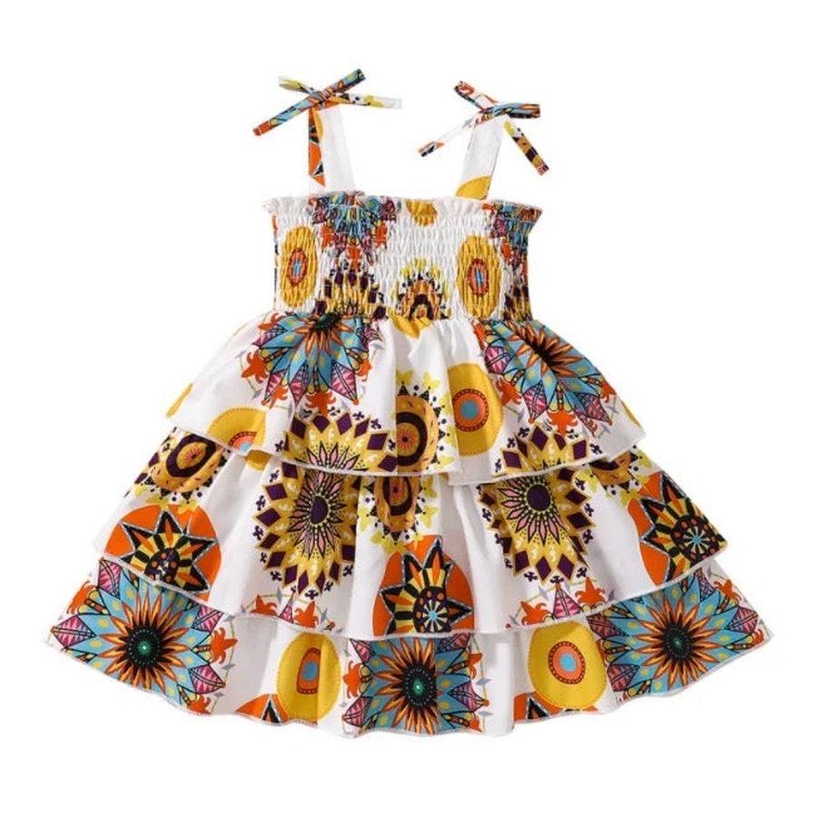 Girls' Printed Spaghetti Strap Dress