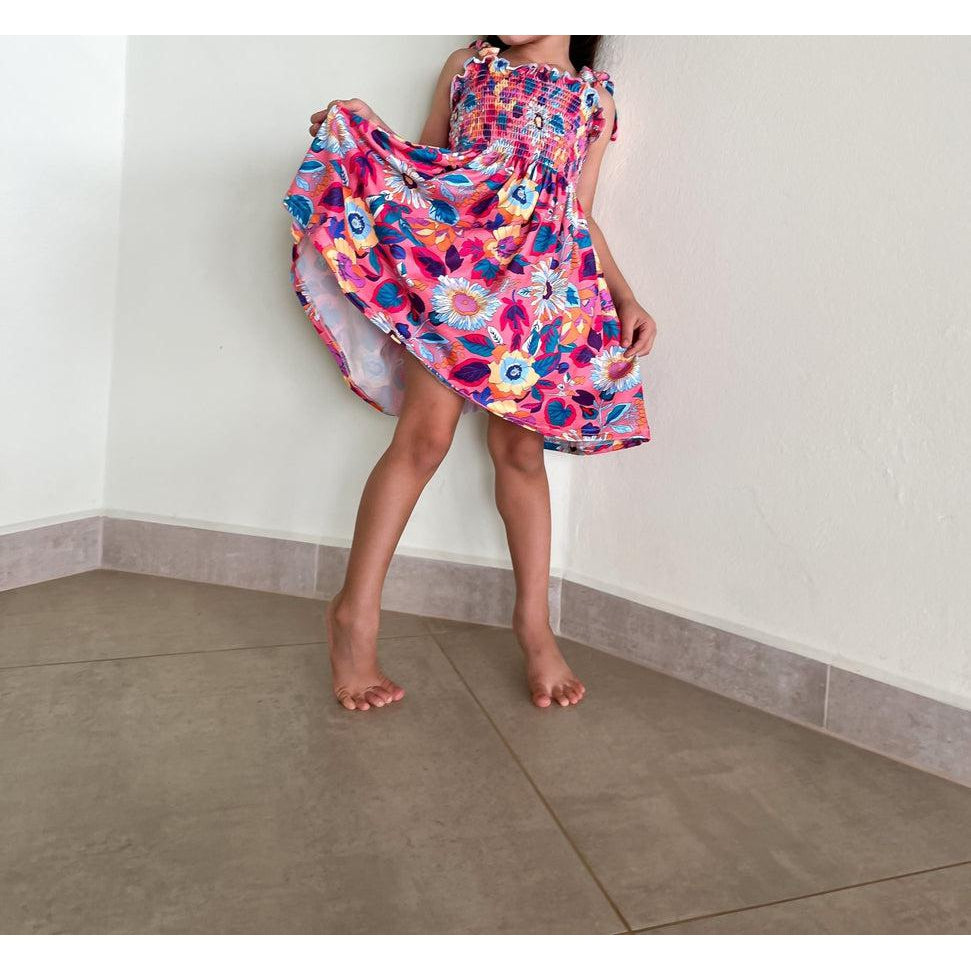 Girls' Flower Printed Dress