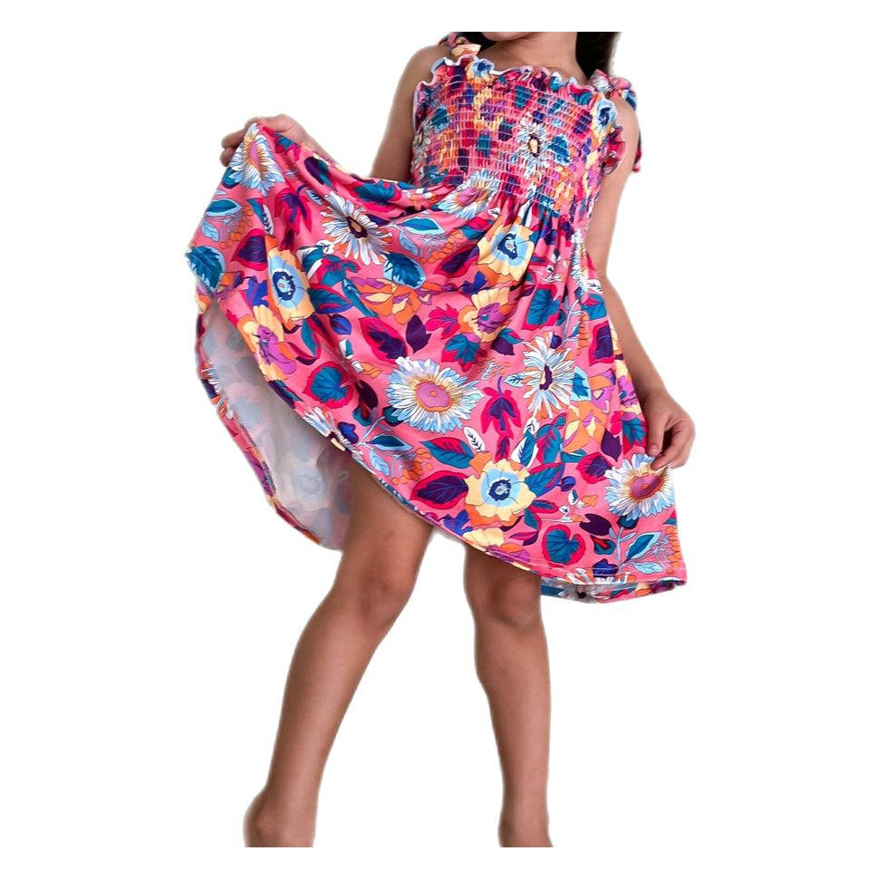 Girls' Flower Printed Dress