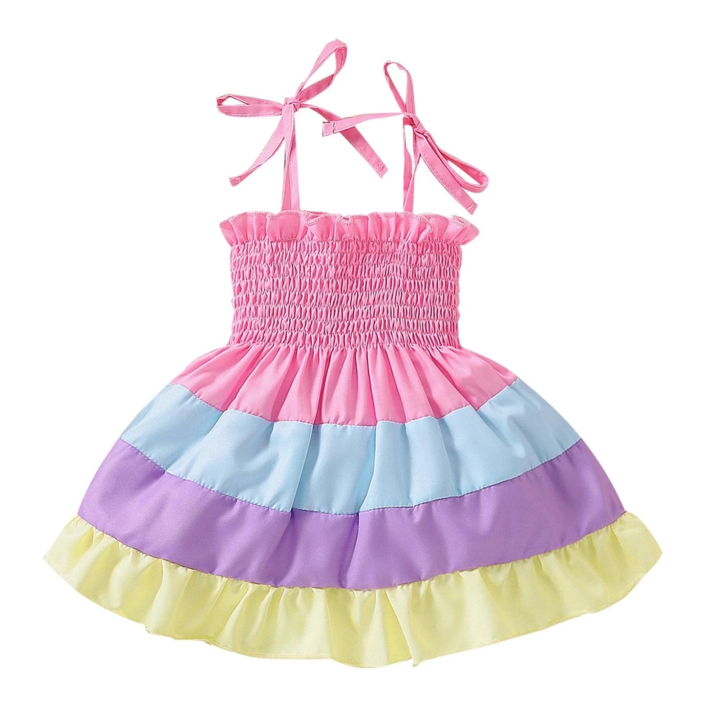 Little Girls Rainbow Fan Dress